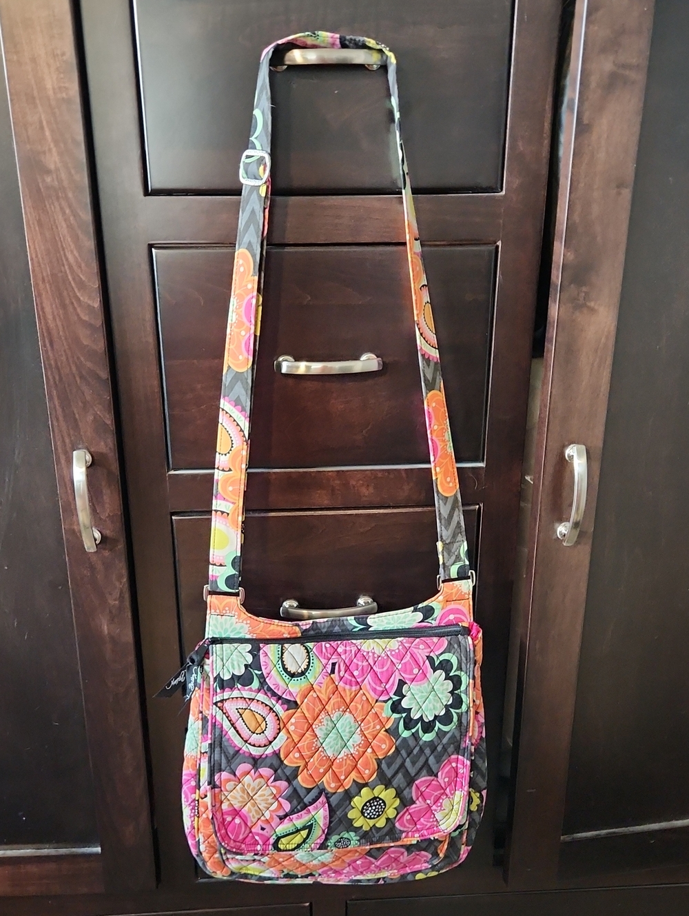 Vera Bradley Hipster Quilted Floral Crossbody in Retired Ziggy Zinnia
